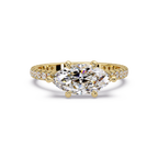 East-West Marquise Cut Diamond Engagement Ring