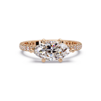 East-West Marquise Cut Diamond Engagement Ring