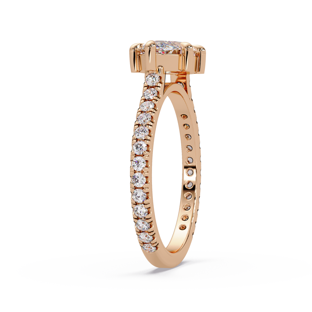 East-West Marquise Cut Diamond Engagement Ring