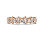 Double Row Alternating Round Cut Diamond Ring
