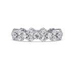 Double Row Alternating Round Cut Diamond Ring