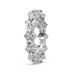 Double Row Alternating Round Cut Diamond Ring