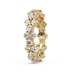 Double Row Alternating Round Cut Diamond Ring