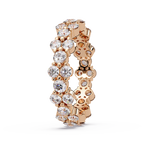Double Row Alternating Round Cut Diamond Ring