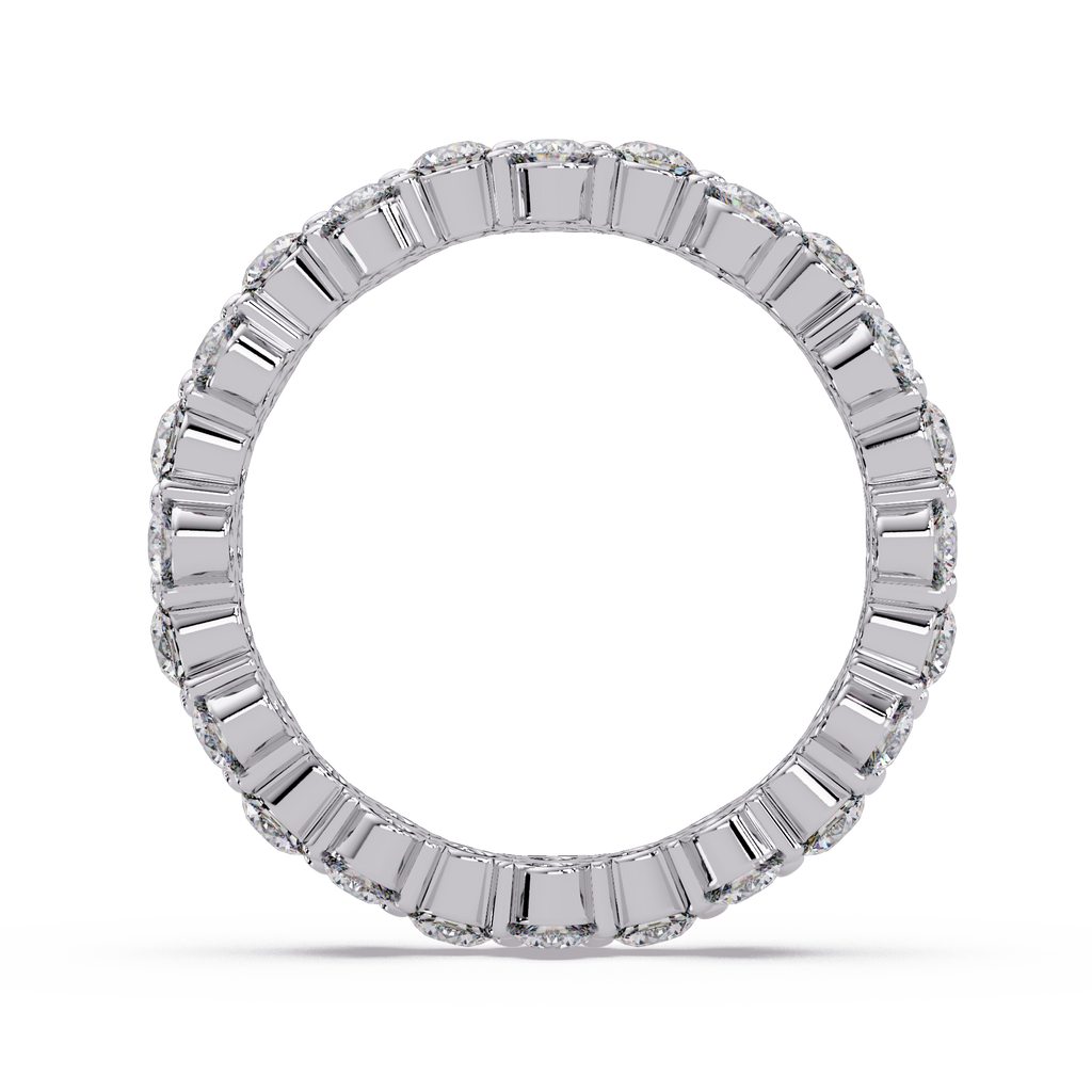 Double Row Alternating Round Cut Diamond Ring