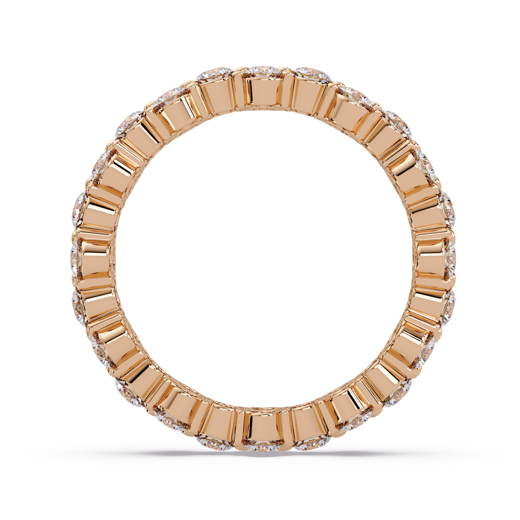 Double Row Alternating Round Cut Diamond Ring