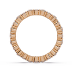 Double Row Alternating Round Cut Diamond Ring