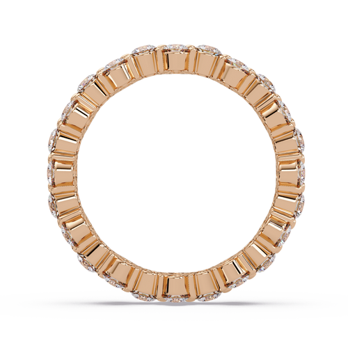 Double Row Alternating Round Cut Diamond Ring