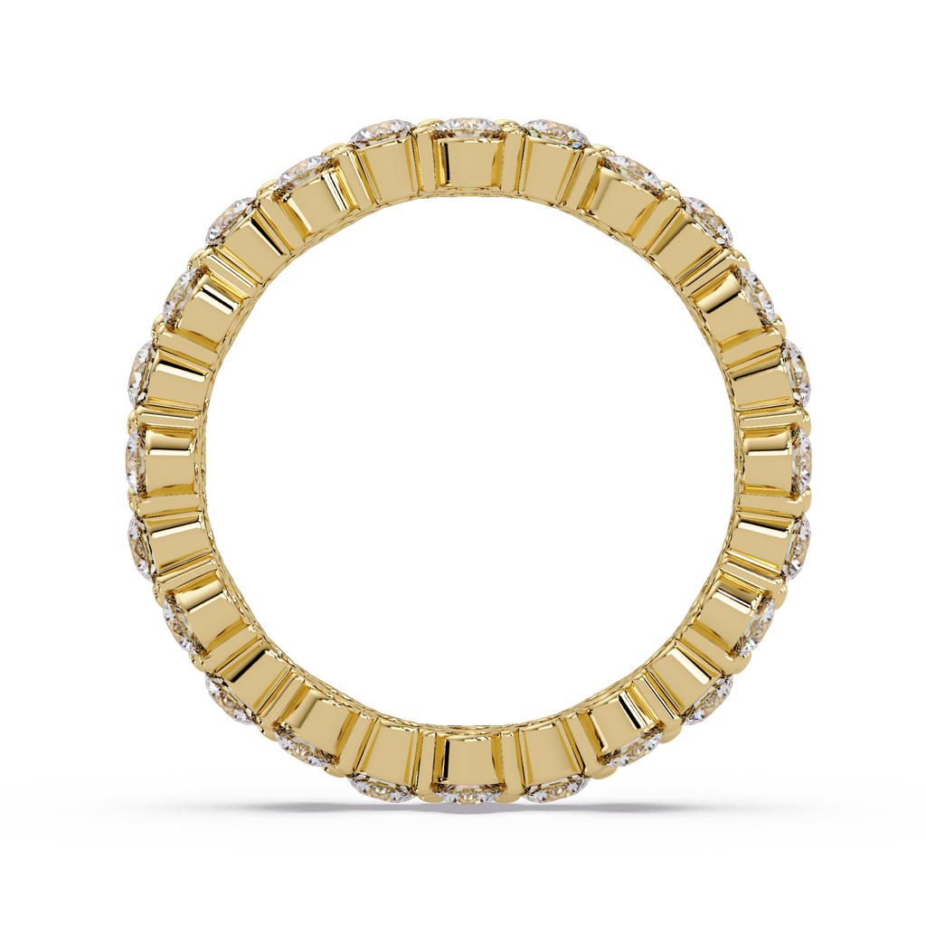 Double Row Alternating Round Cut Diamond Ring