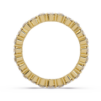 Double Row Alternating Round Cut Diamond Ring