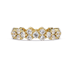Double Row Alternating Round Cut Diamond Ring
