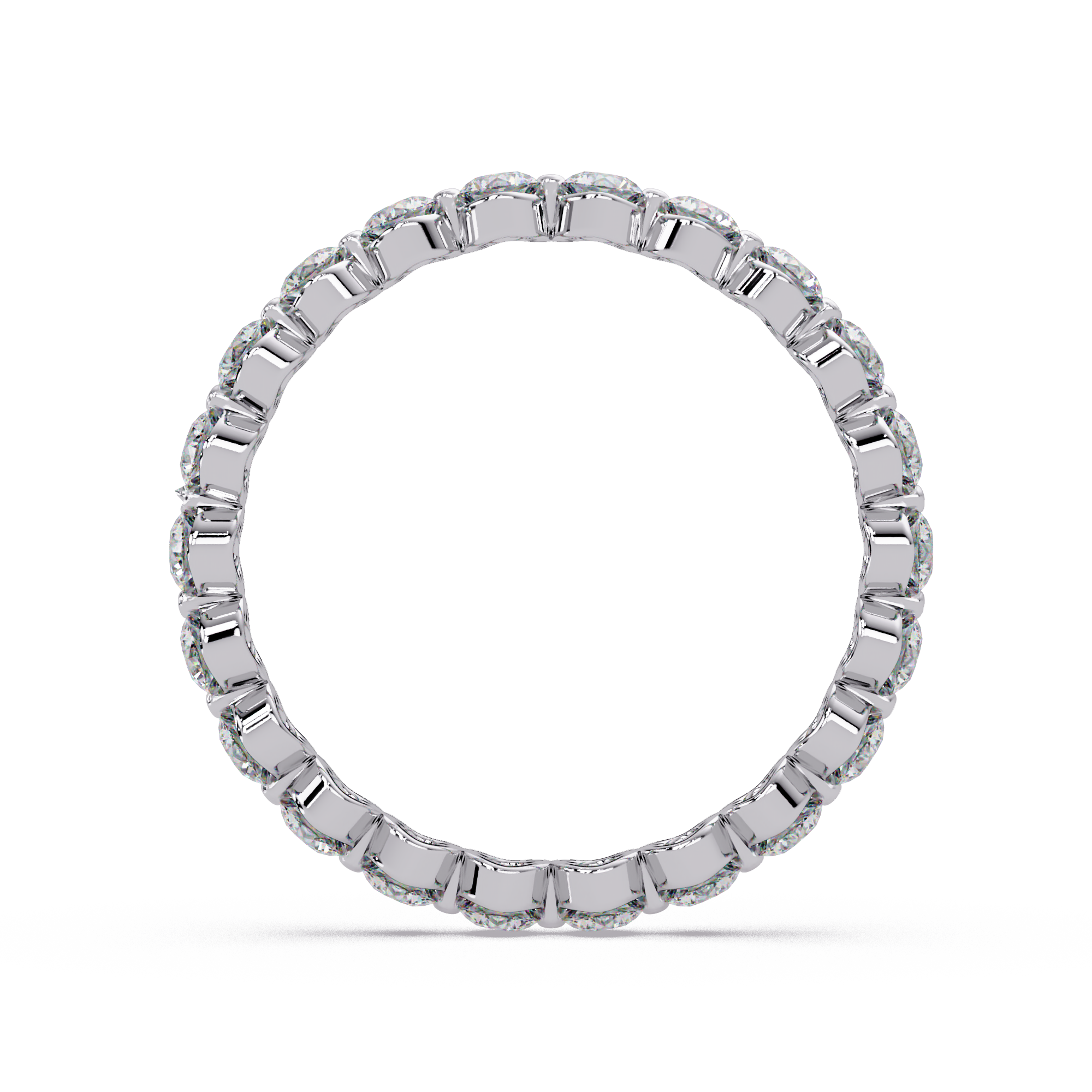 Round Cut Diamond Bezel Set Eternity Ring