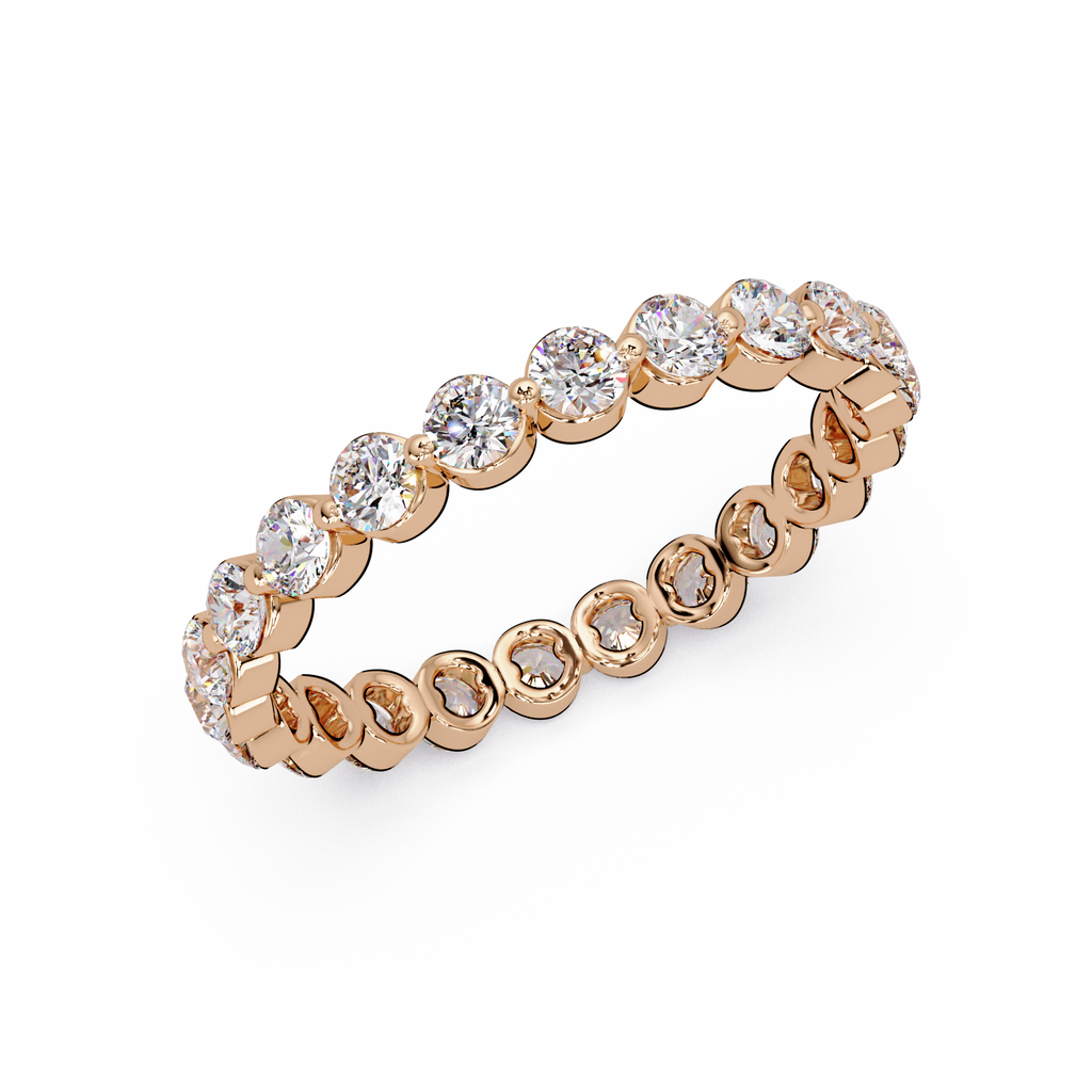 Round Cut Diamond Bezel Set Eternity Ring