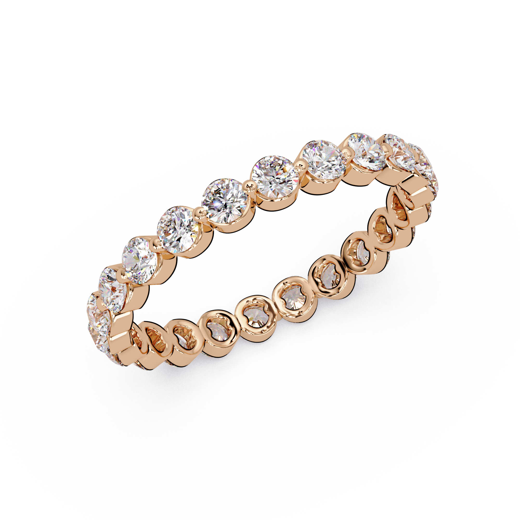 Round Cut Diamond Bezel Set Eternity Ring