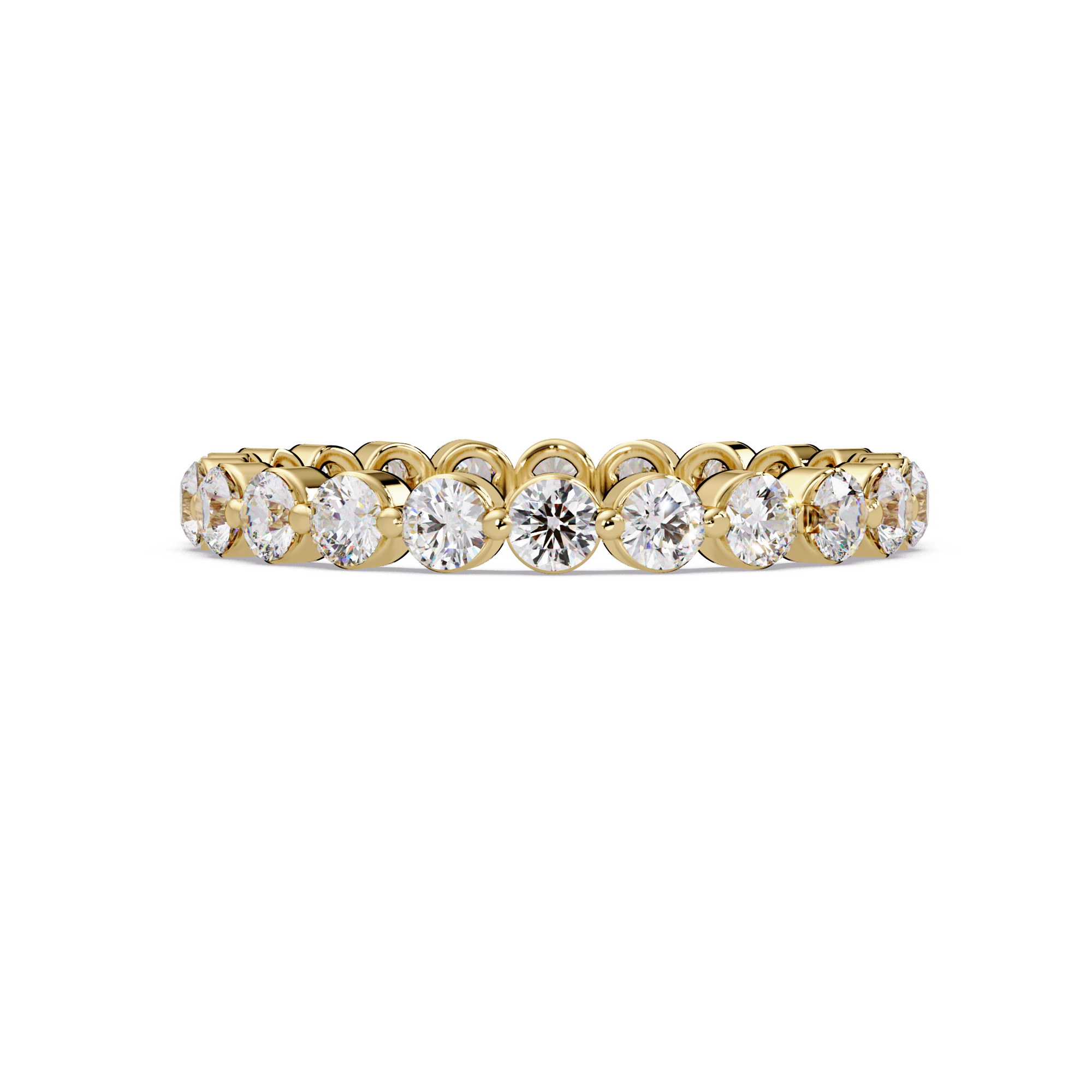 Round Cut Diamond Bezel Set Eternity Ring