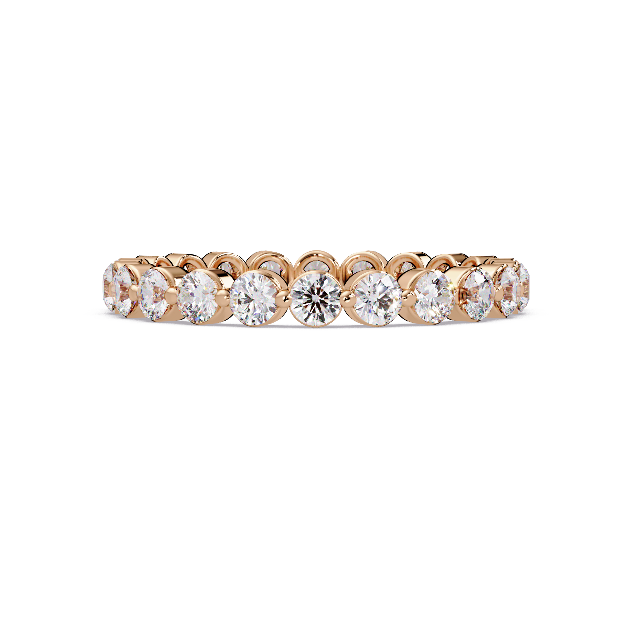 Round Cut Diamond Bezel Set Eternity Ring