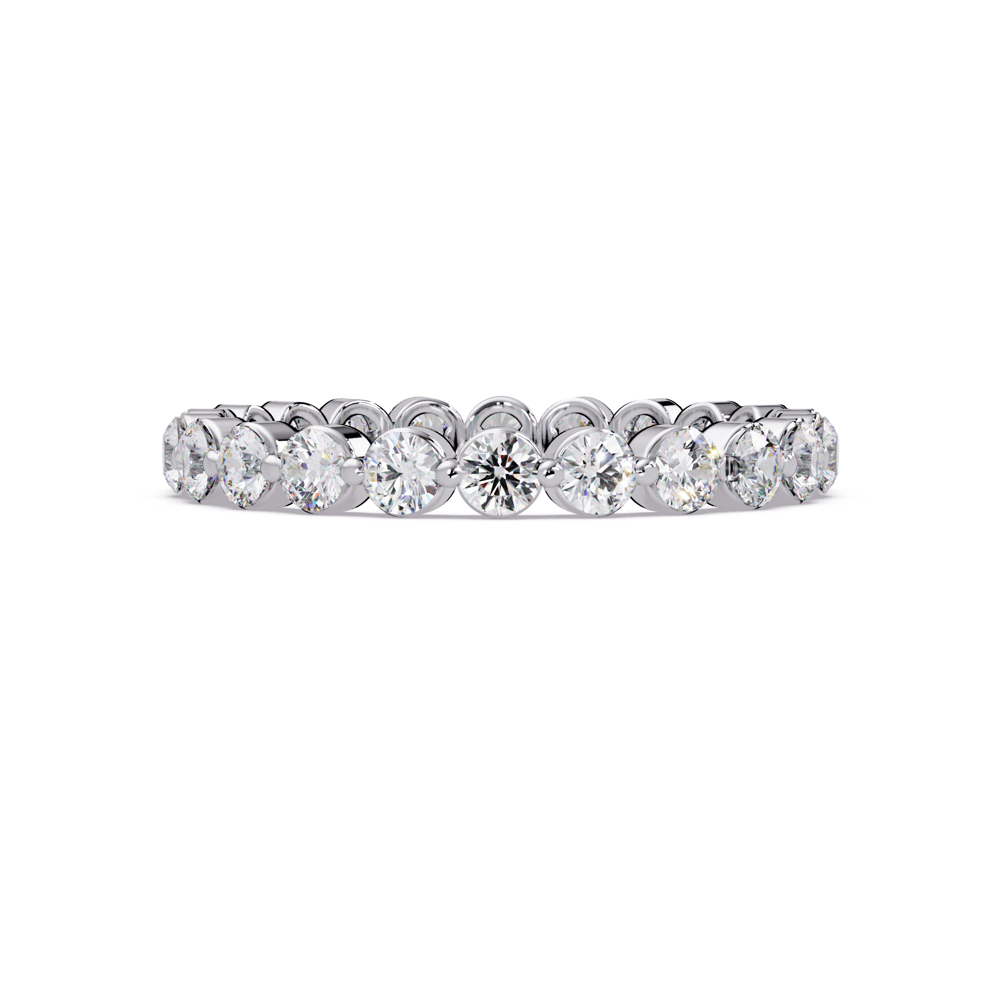 Round Cut Diamond Bezel Set Eternity Ring