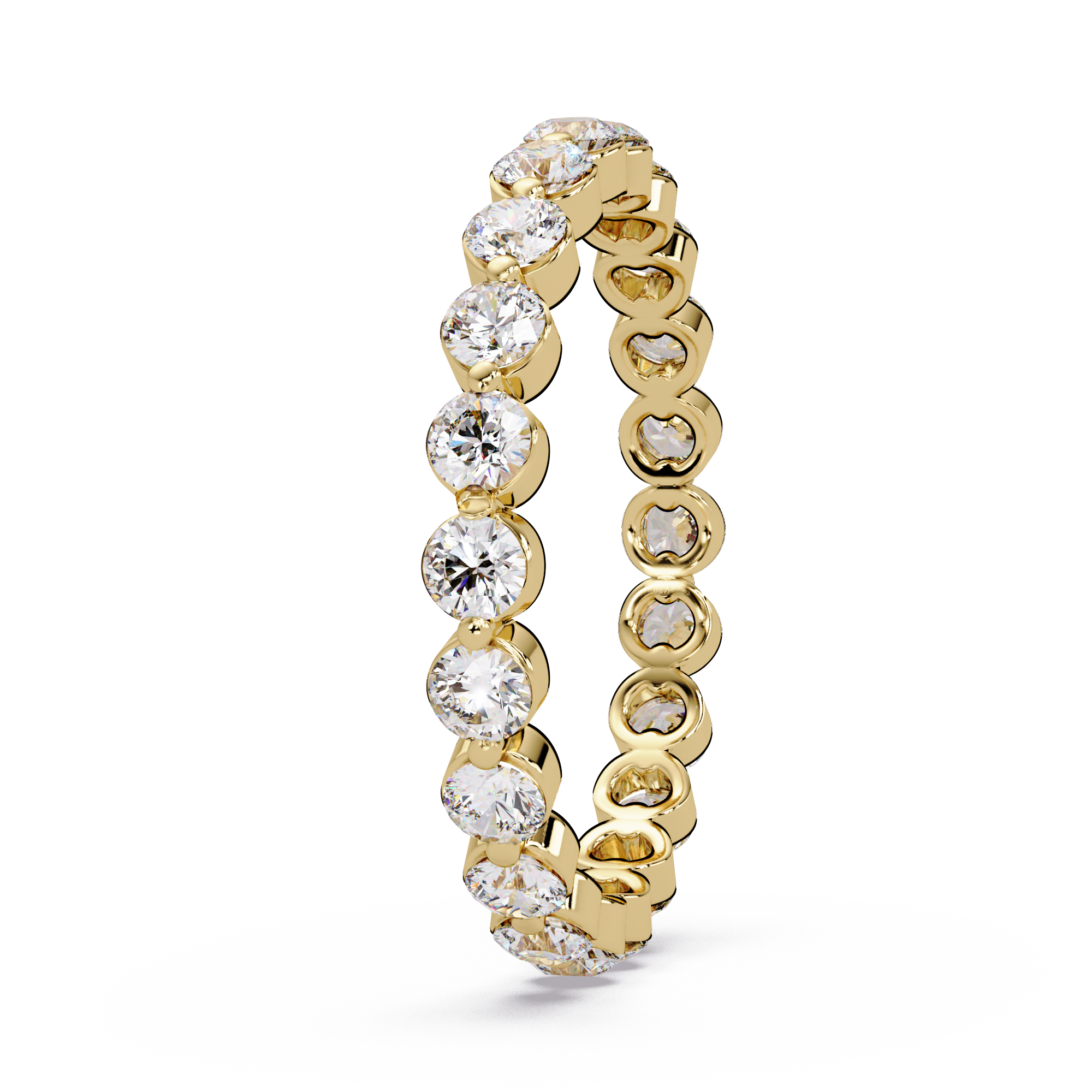 Round Cut Diamond Bezel Set Eternity Ring