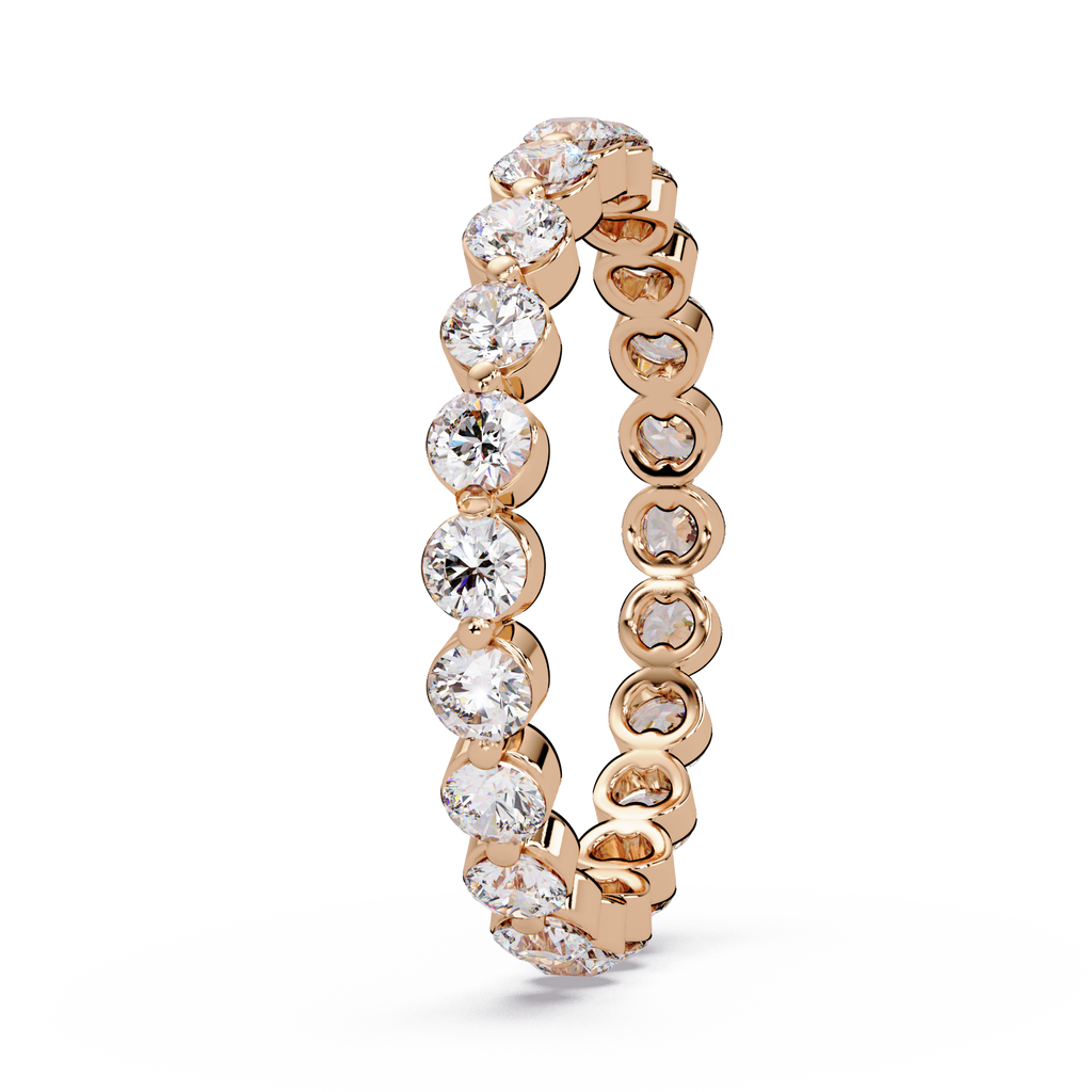 Round Cut Diamond Bezel Set Eternity Ring