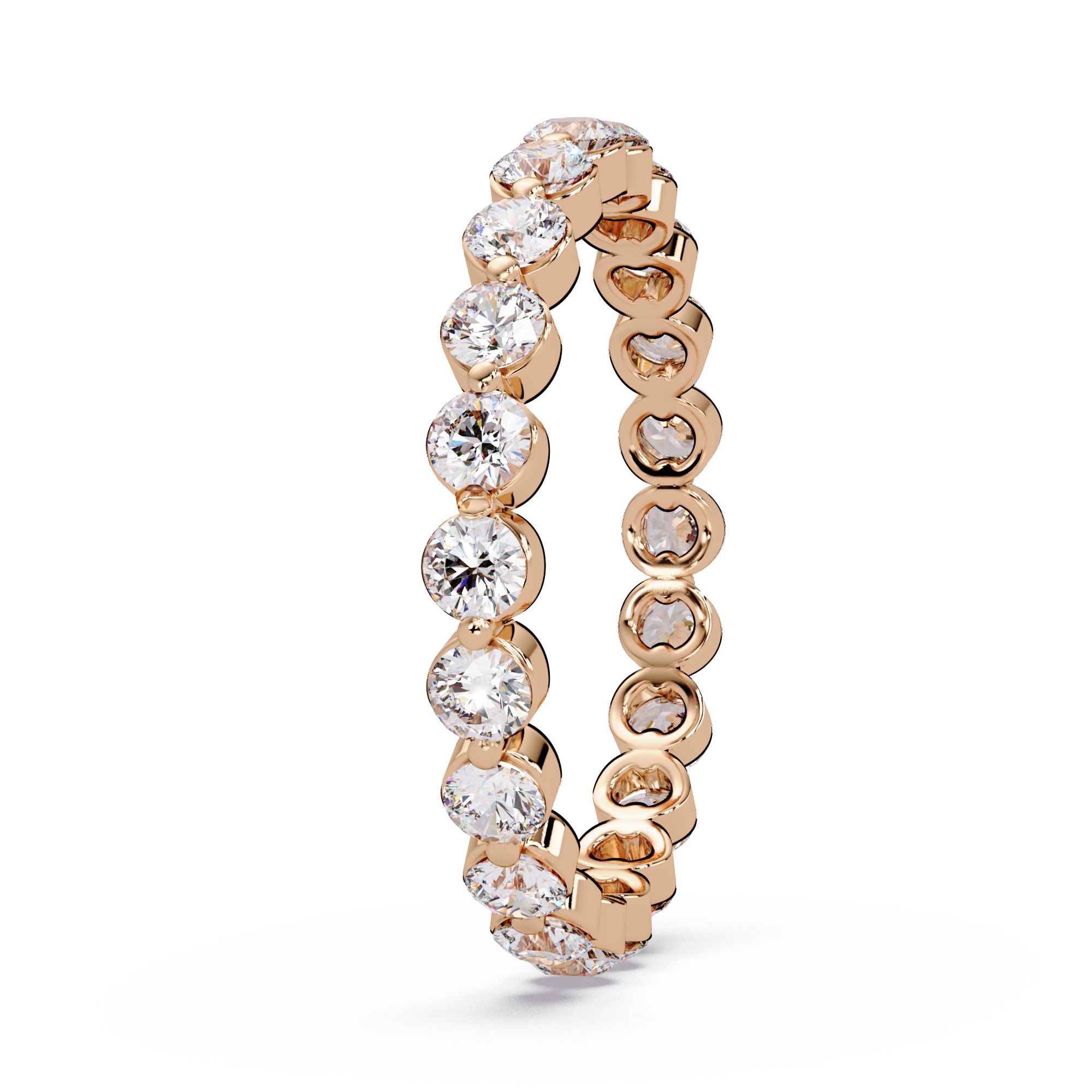 Round Cut Diamond Bezel Set Eternity Ring