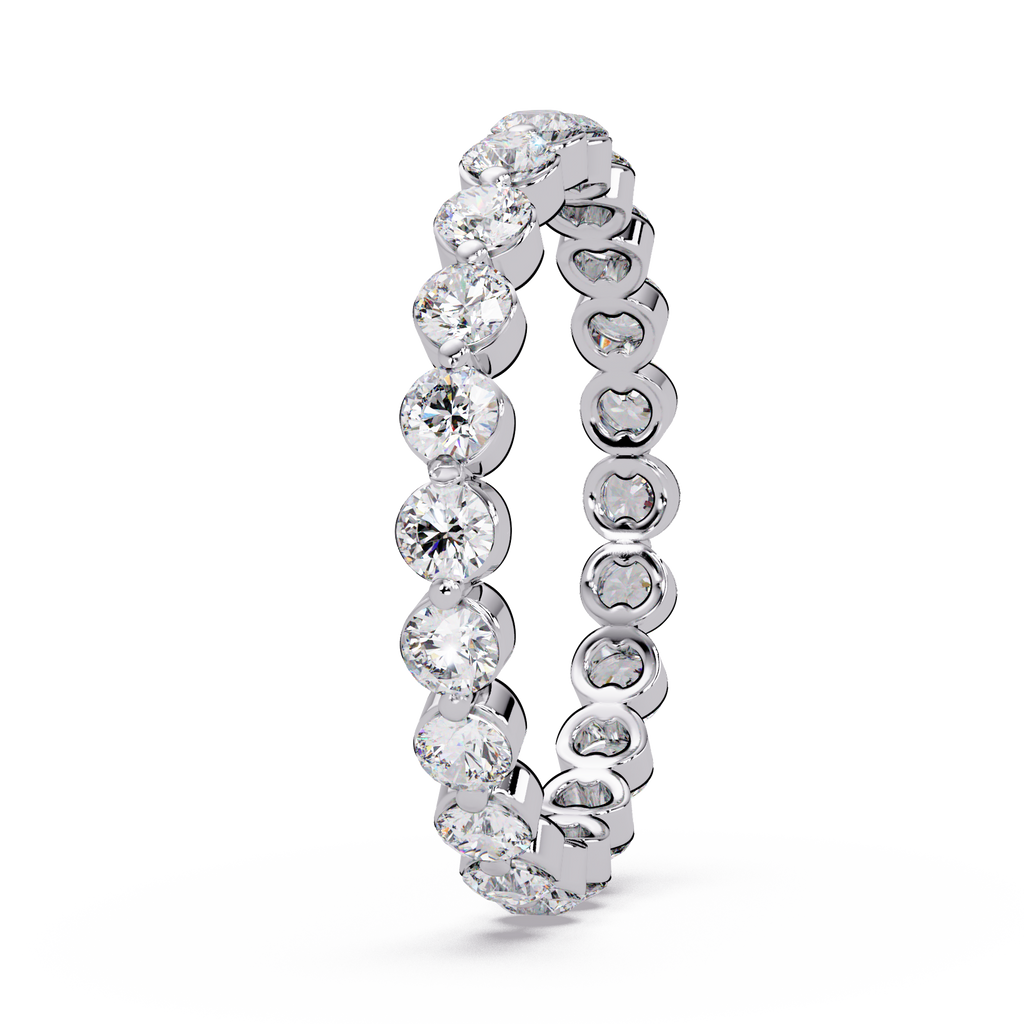 Round Cut Diamond Bezel Set Eternity Ring
