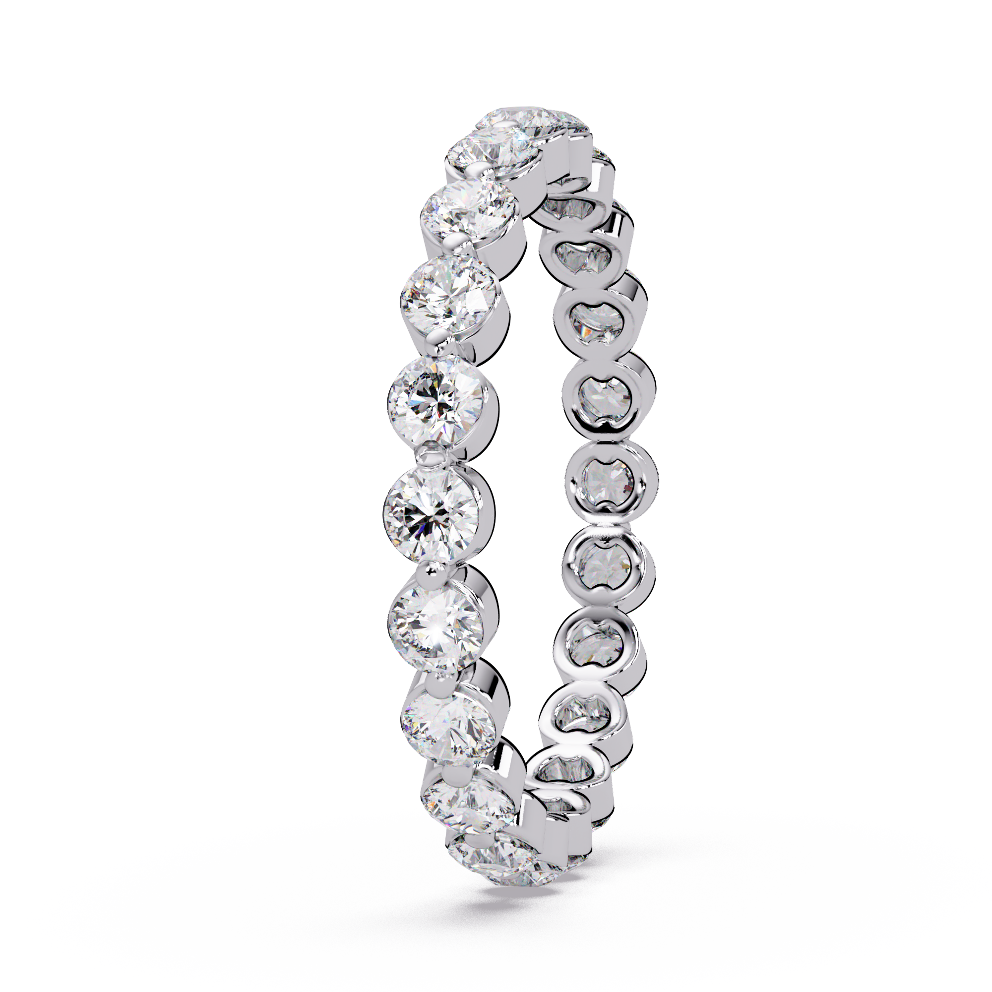 Round Cut Diamond Bezel Set Eternity Ring