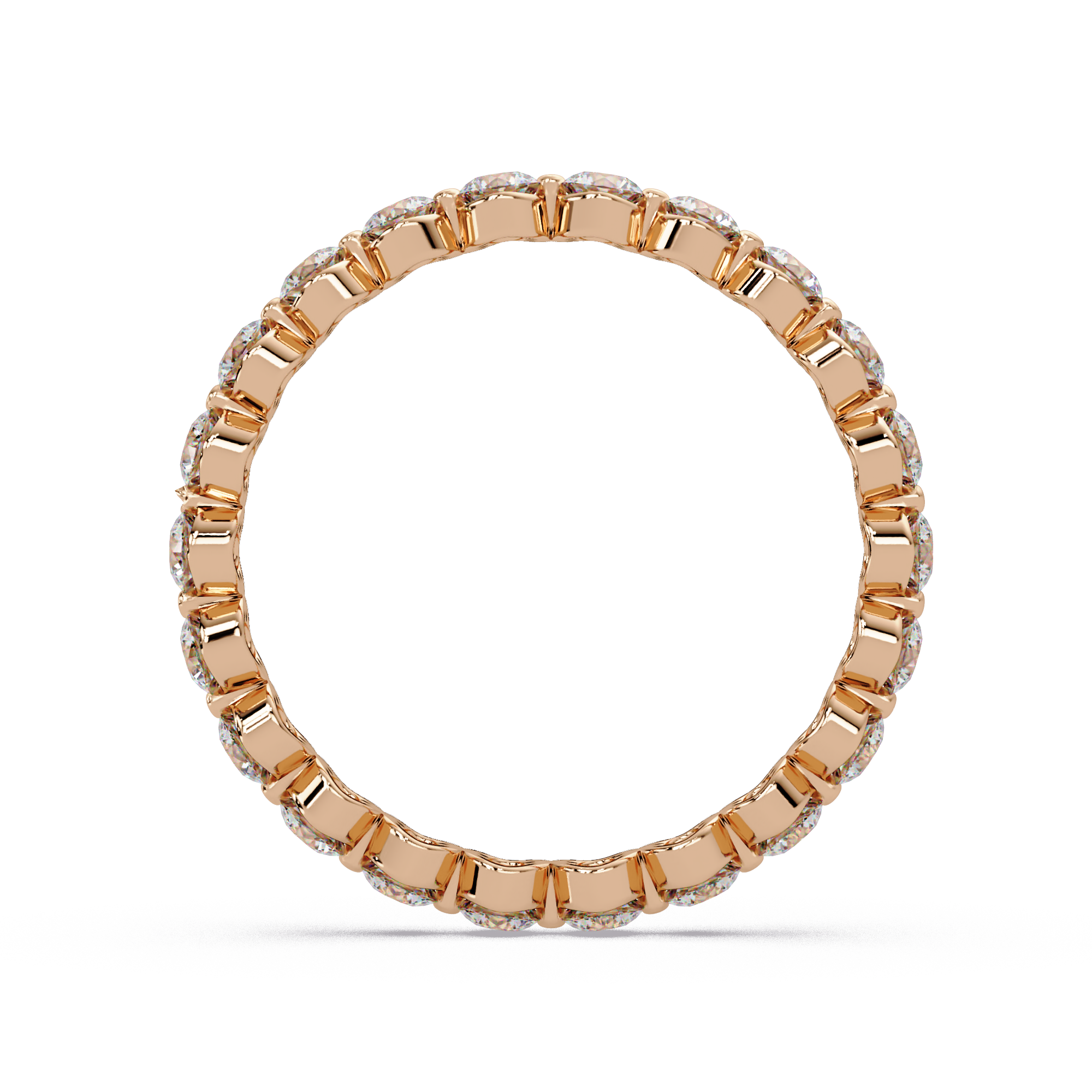 Round Cut Diamond Bezel Set Eternity Ring