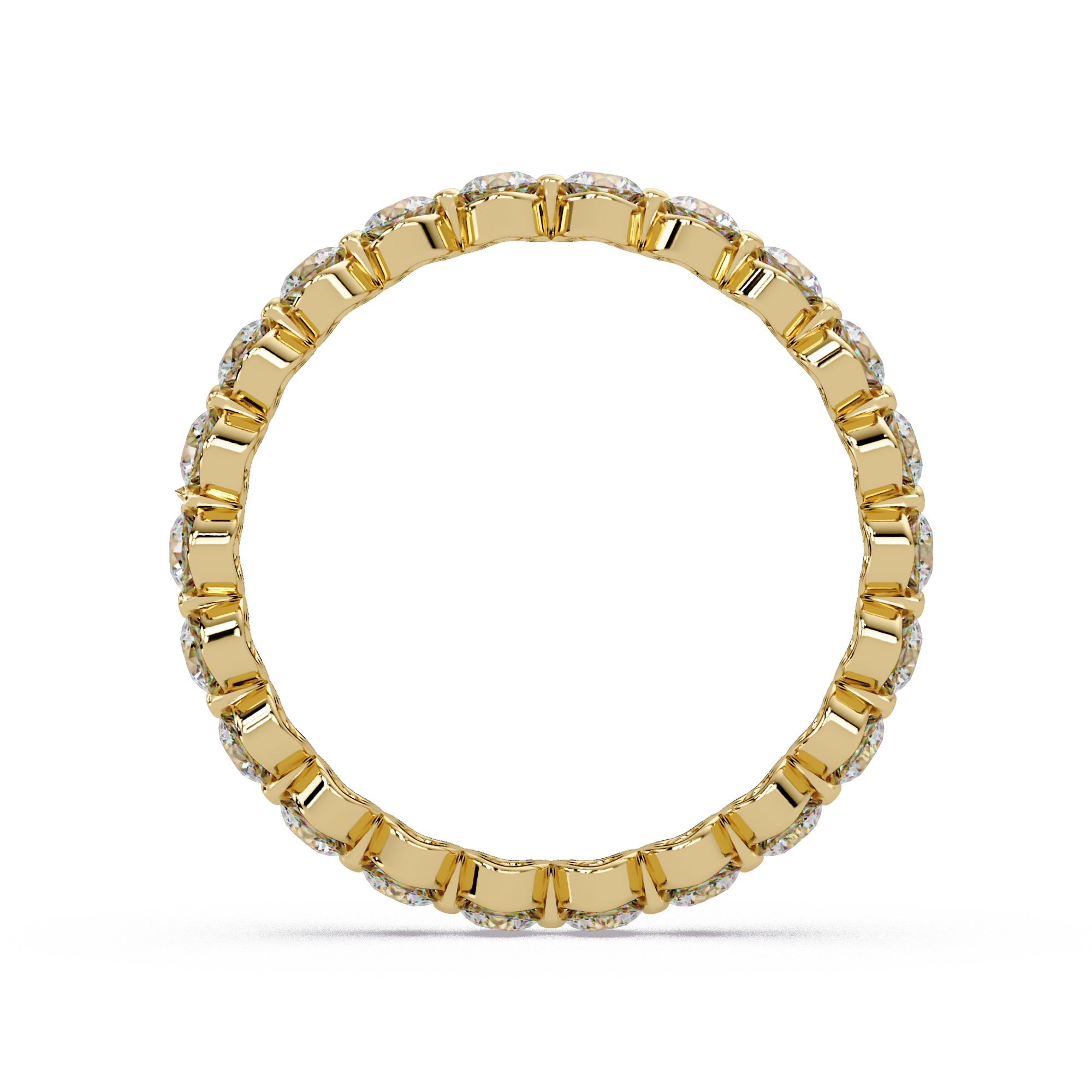 Round Cut Diamond Bezel Set Eternity Ring