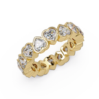 Heart Shape Diamond Bezel Eternity Ring