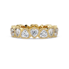 Heart Shape Diamond Bezel Eternity Ring