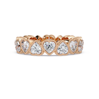 Heart Shape Diamond Bezel Eternity Ring
