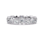 Heart Shape Diamond Bezel Eternity Ring