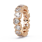 Heart Shape Diamond Bezel Eternity Ring