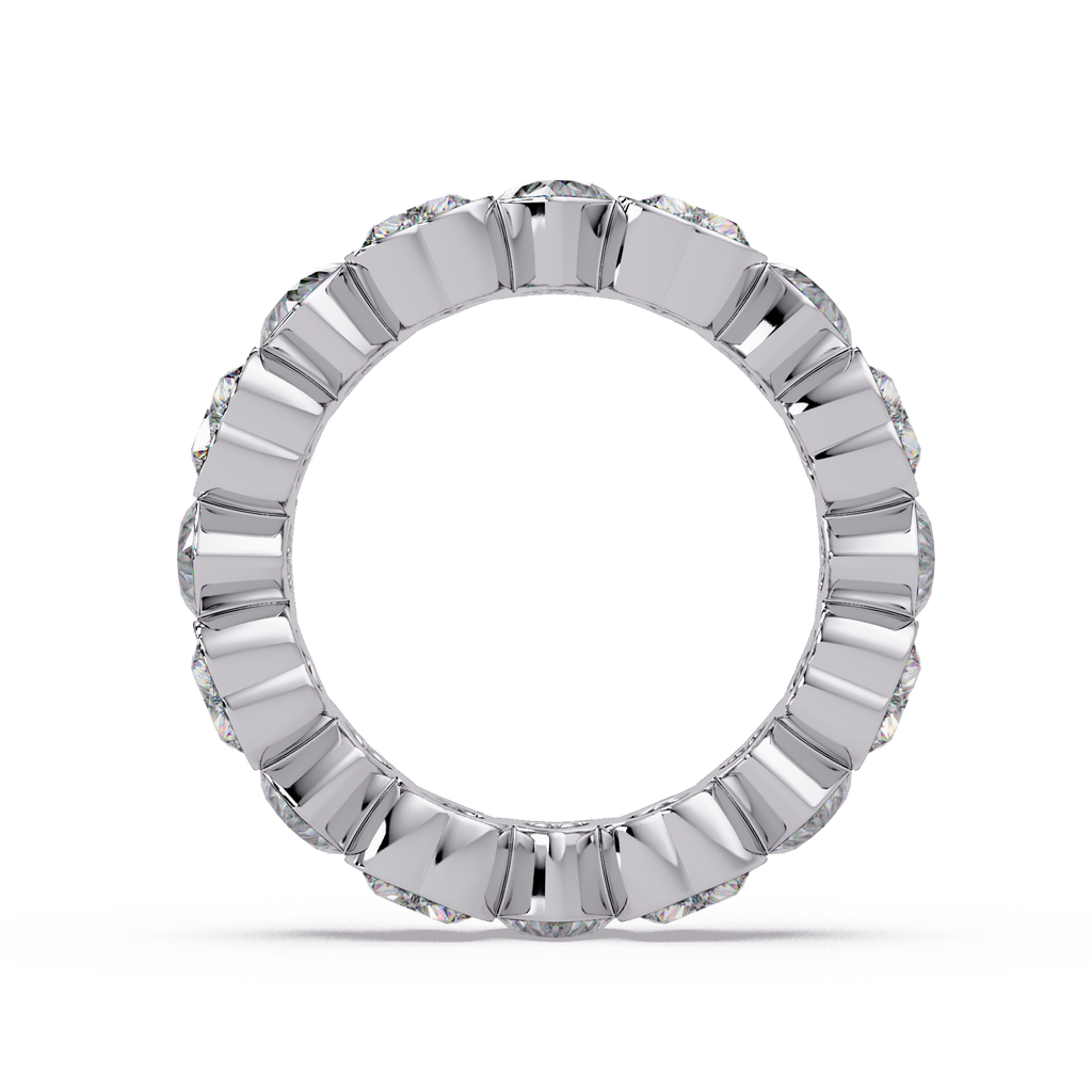 Heart Shape Diamond Bezel Eternity Ring