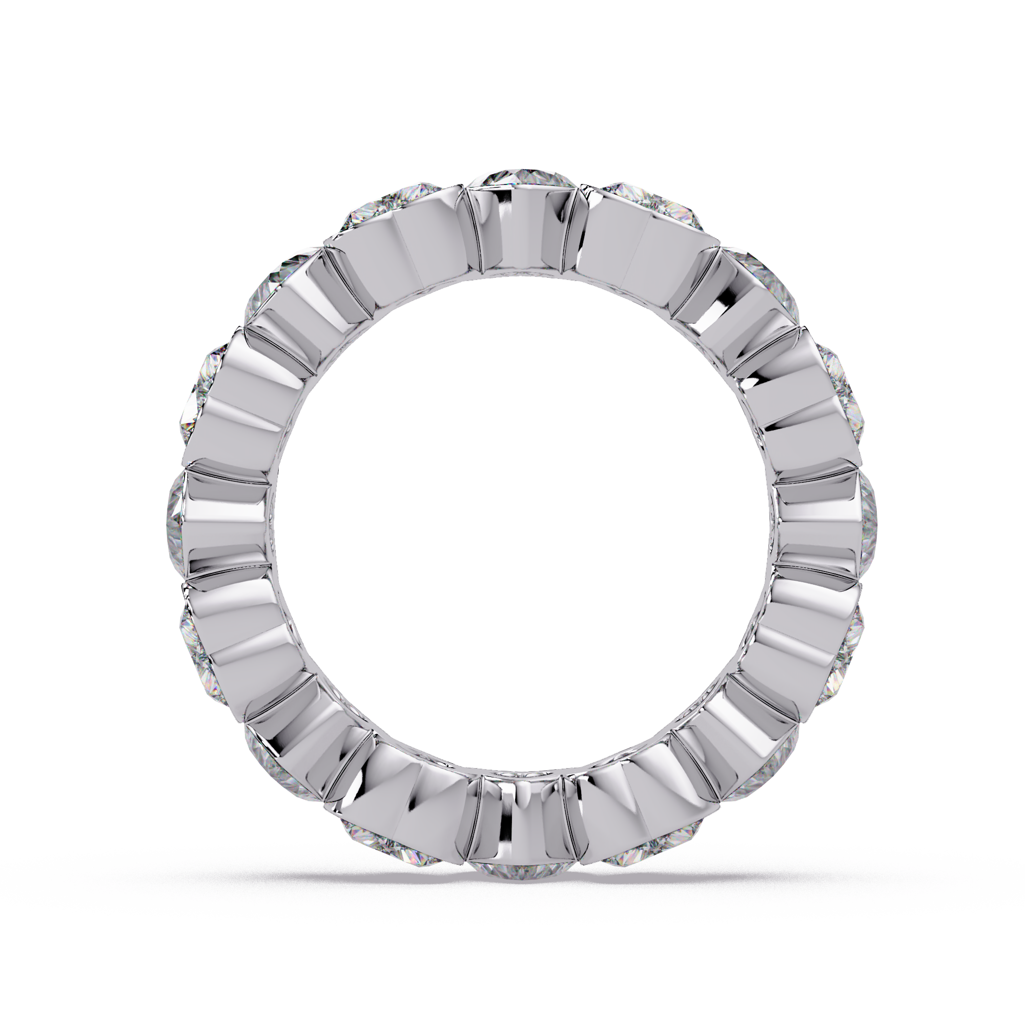 Heart Shape Diamond Bezel Eternity Ring