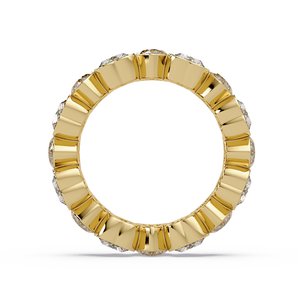 Heart Shape Diamond Bezel Eternity Ring