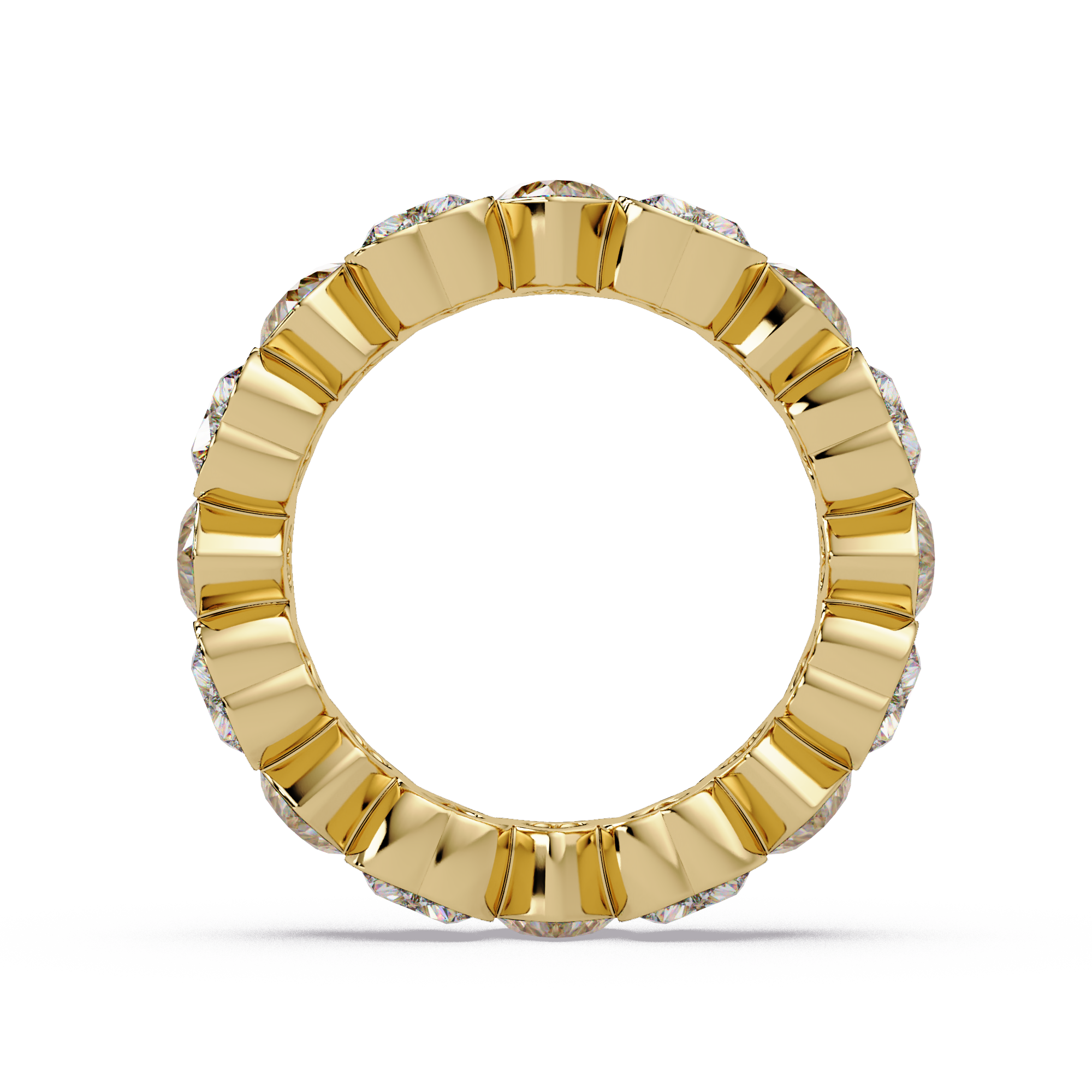 Heart Shape Diamond Bezel Eternity Ring