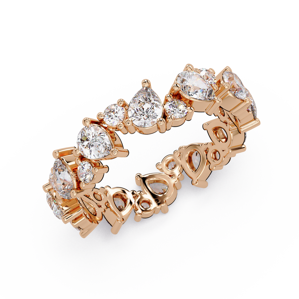 Pear & Round Cut Diamond Ladies Ring