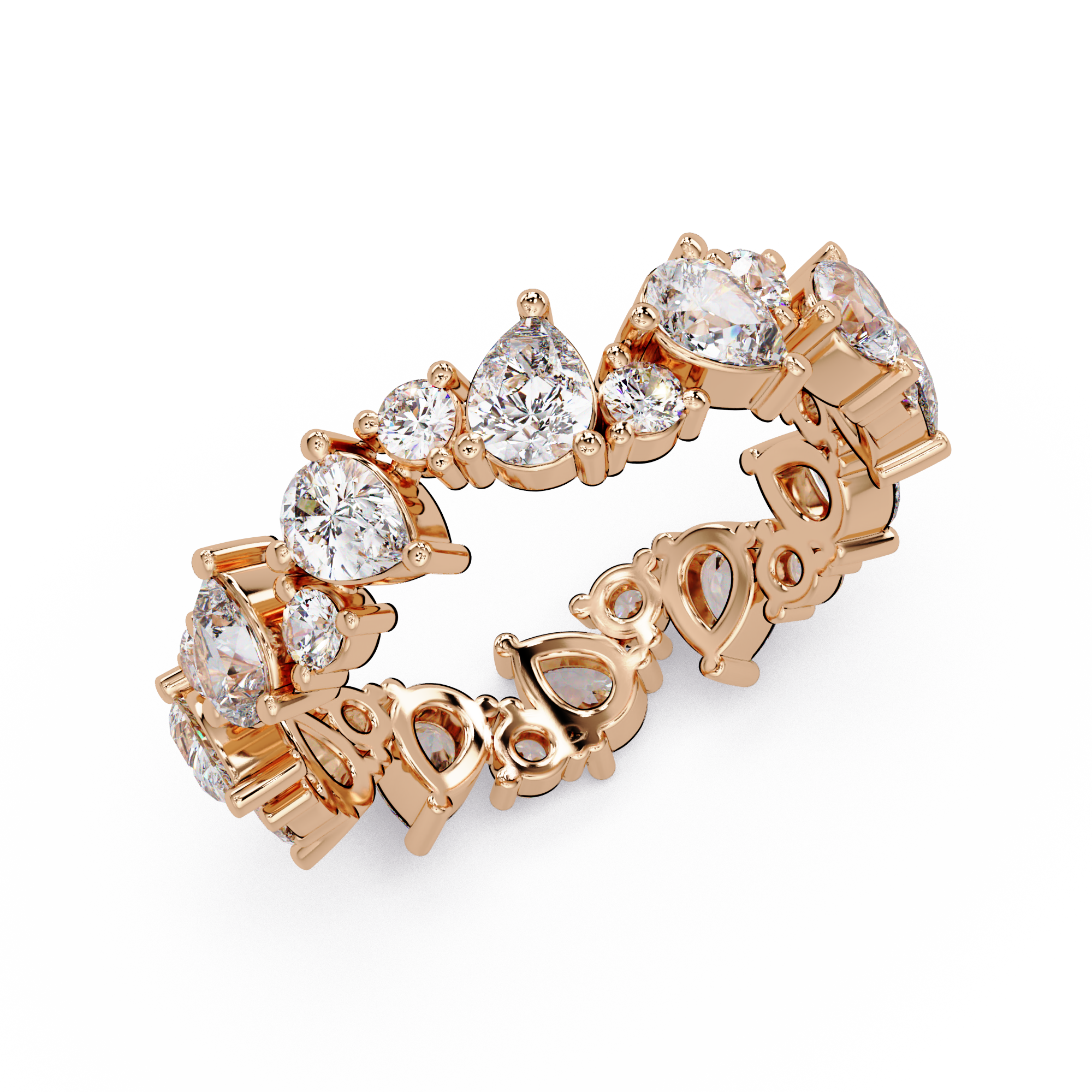 Pear & Round Cut Diamond Ladies Ring