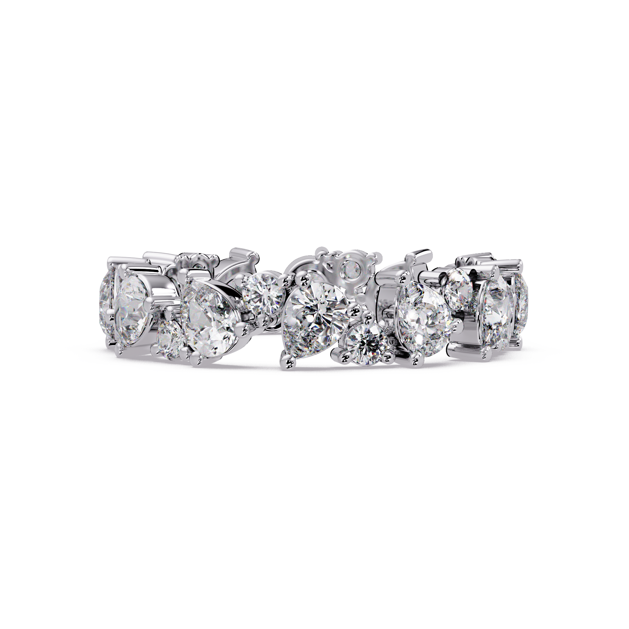 Pear & Round Cut Diamond Ladies Ring