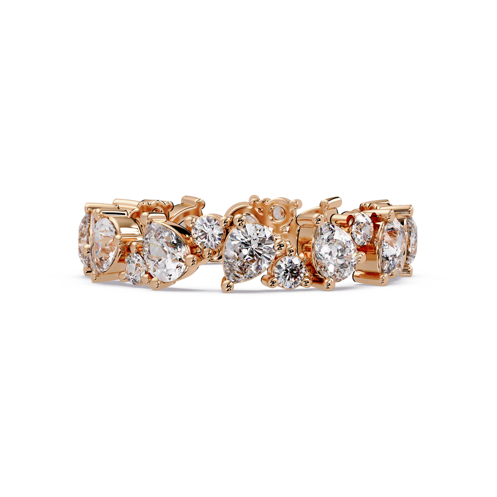 Pear & Round Cut Diamond Ladies Ring