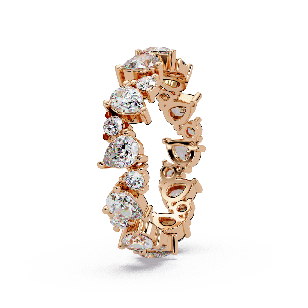 Pear & Round Cut Diamond Ladies Ring