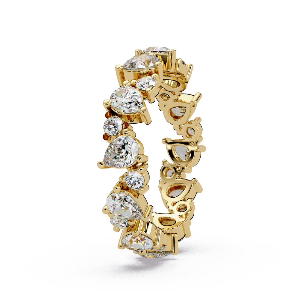 Pear & Round Cut Diamond Ladies Ring