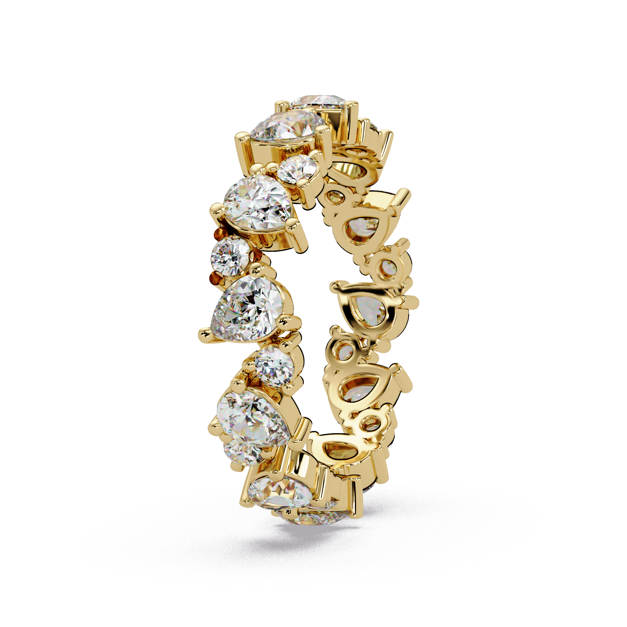Pear & Round Cut Diamond Ladies Ring