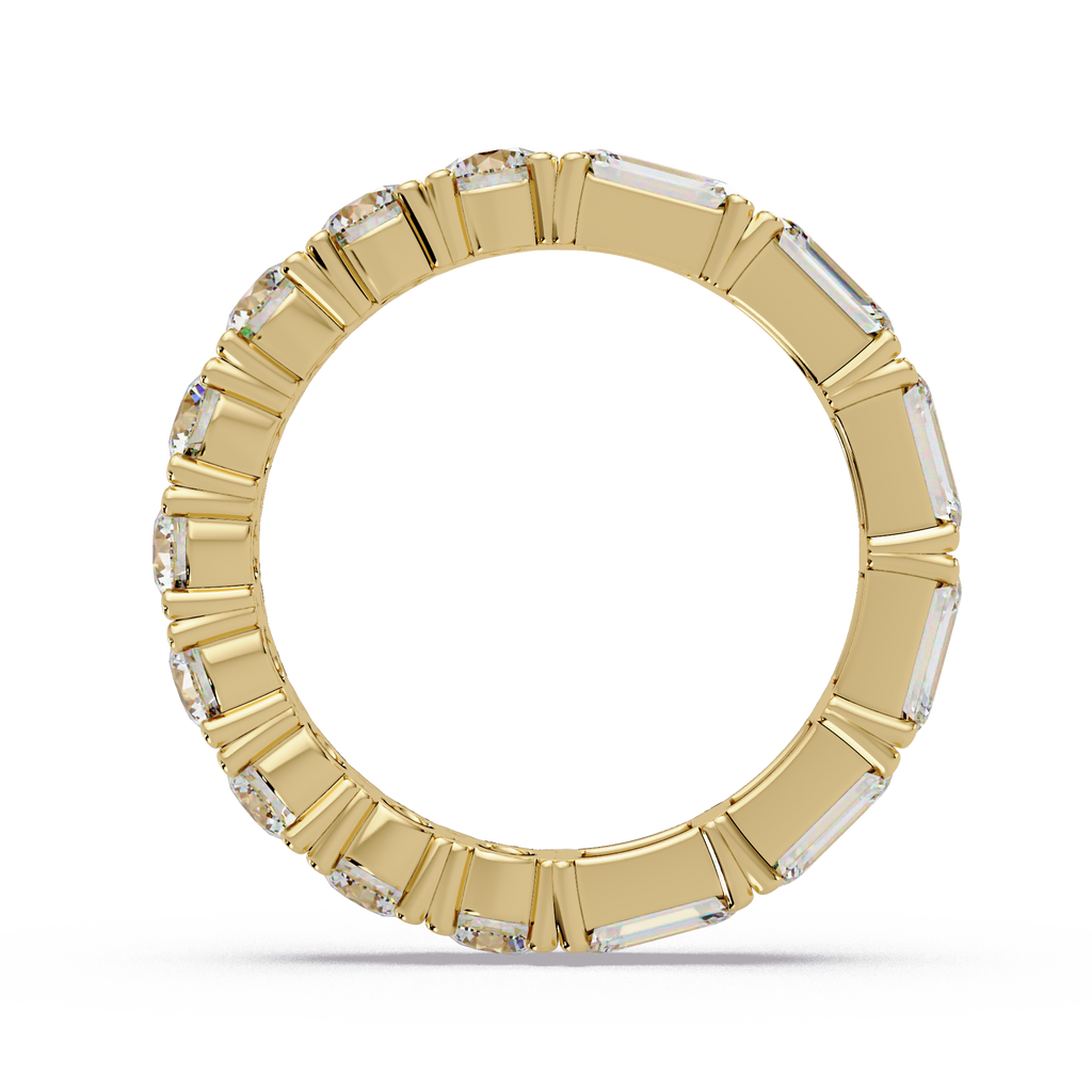 Round & Emerald Cut Diamond Eternity Ring