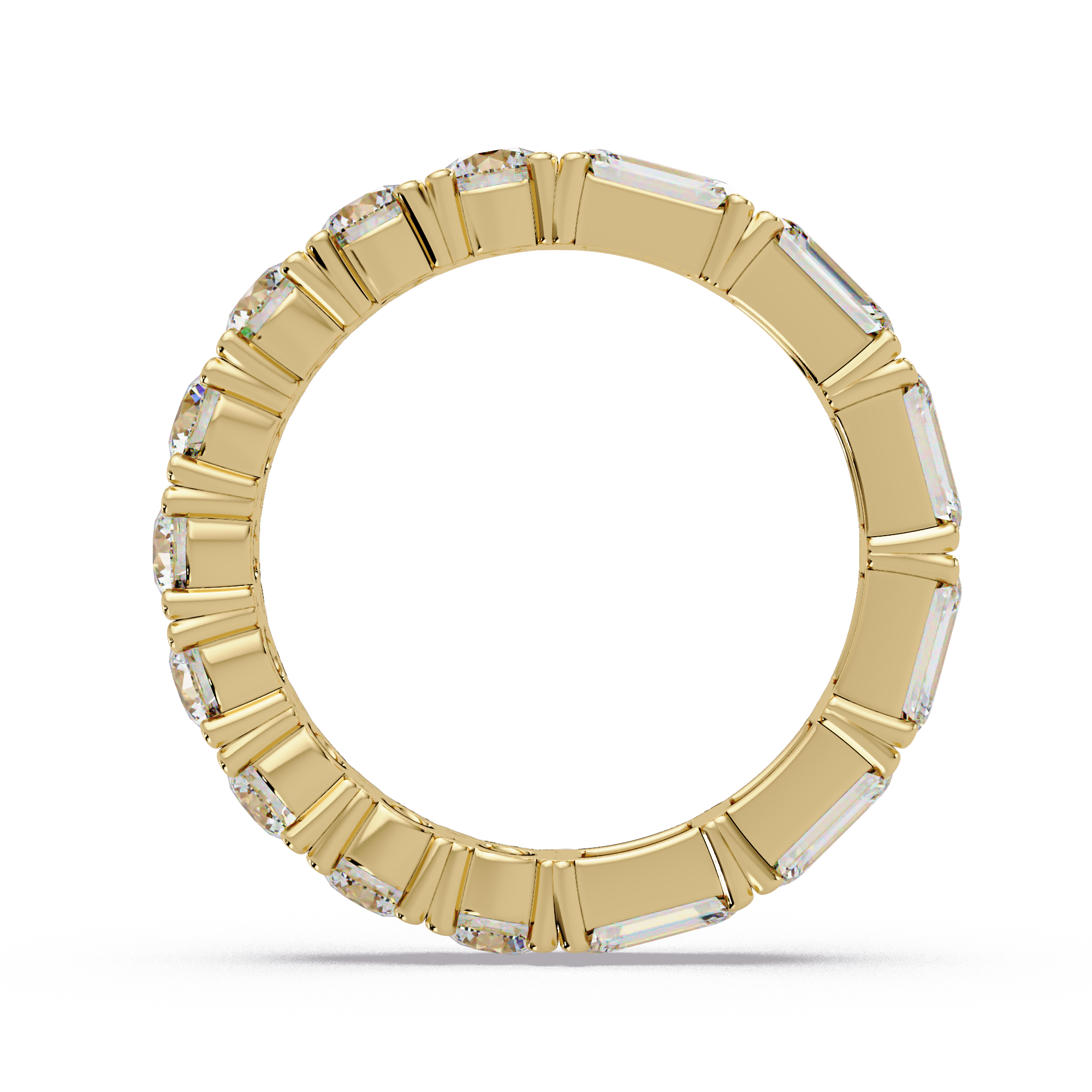 Round & Emerald Cut Diamond Eternity Ring