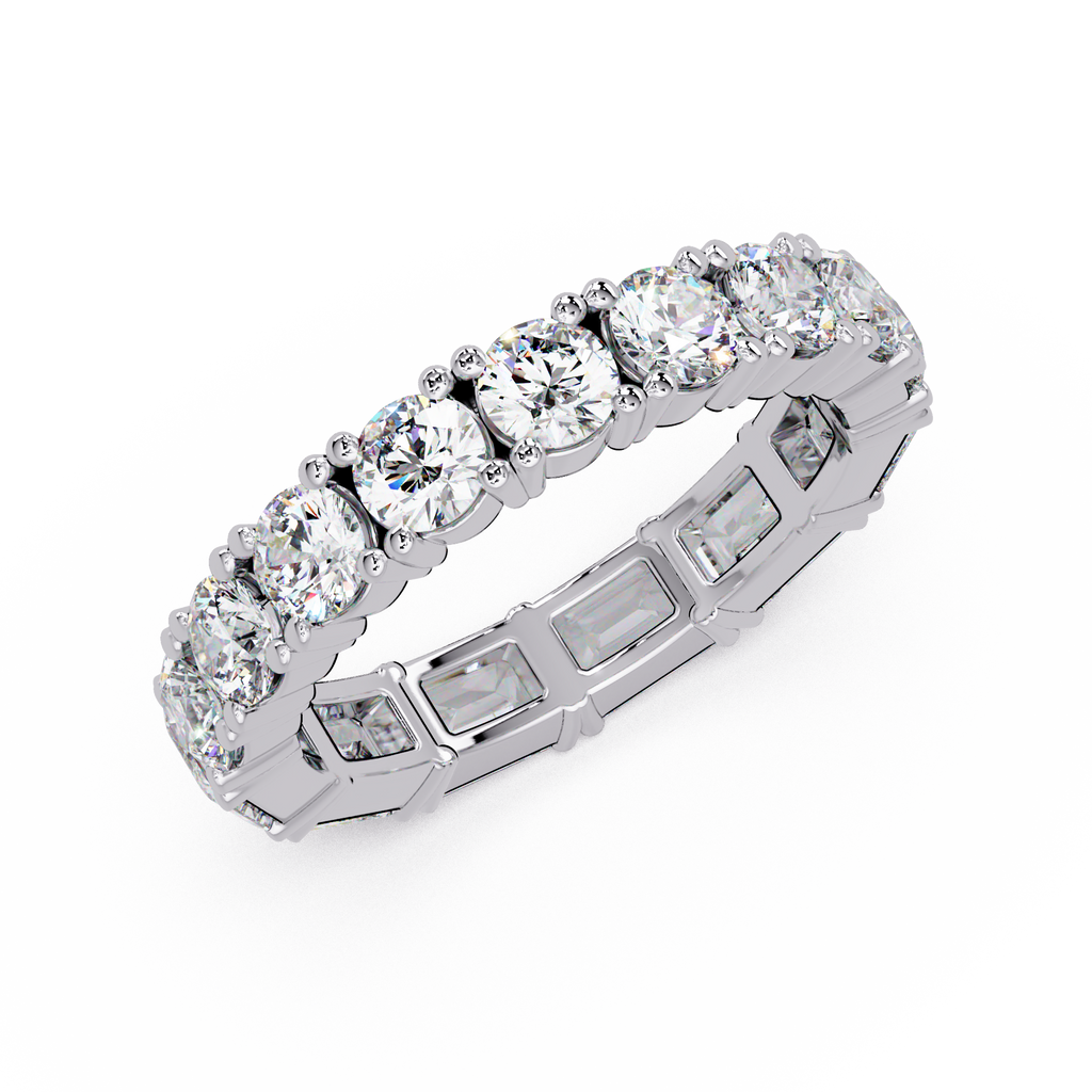 Round & Emerald Cut Diamond Eternity Ring