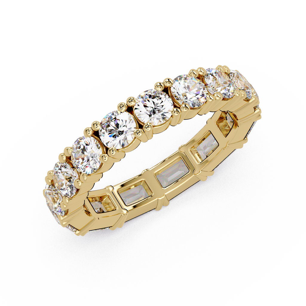 Round & Emerald Cut Diamond Eternity Ring
