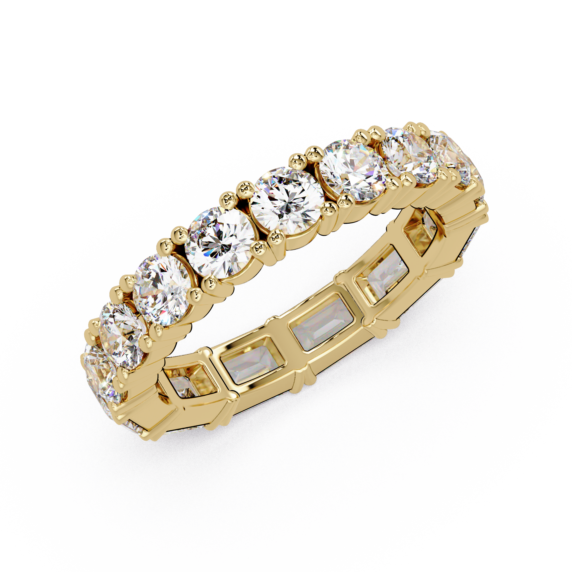 Round & Emerald Cut Diamond Eternity Ring