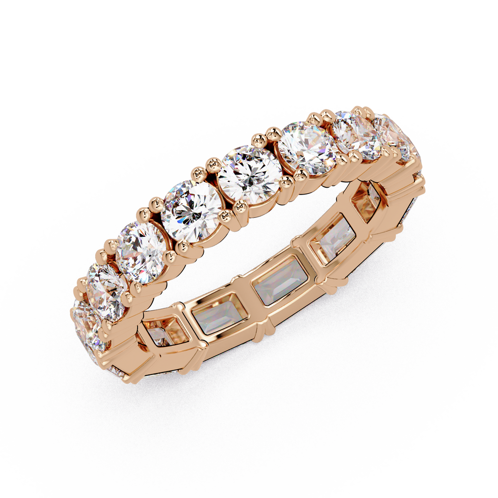 Round & Emerald Cut Diamond Eternity Ring